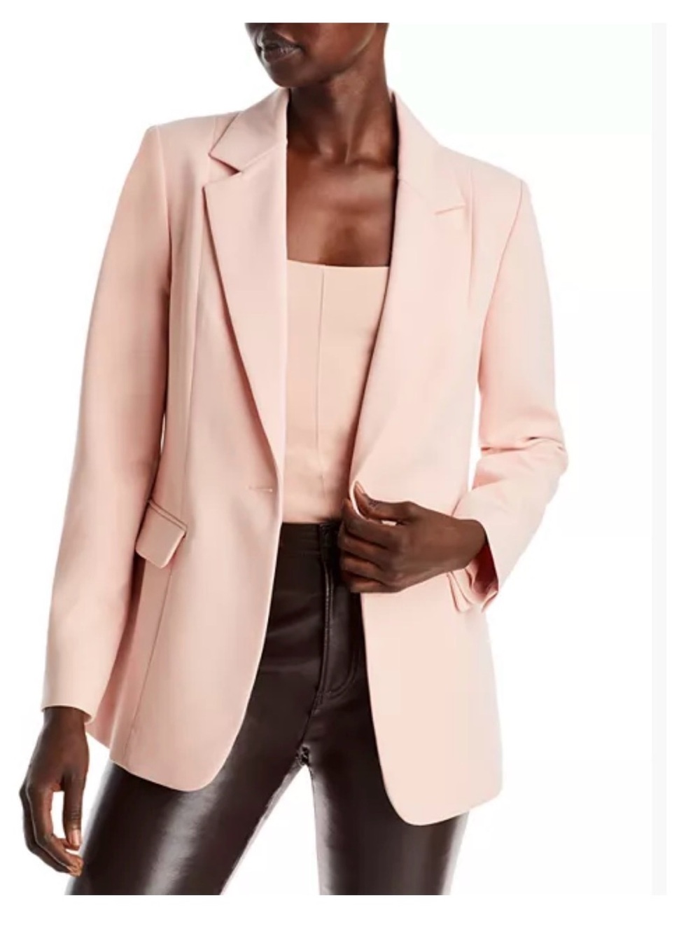 Elie Tahari Blush Pink Single-Button Tailored Blazer